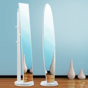 现代简约全身镜落地镜卧室立体镜子移动旋转穿衣镜客厅家用试衣镜