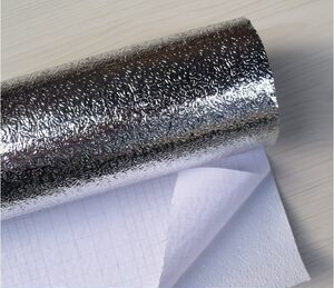 橱柜水槽浴室柜防水带胶铝箔纸 防潮耐磨铝箔贴纸 家具防水锡纸