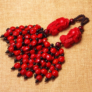 相思豆红豆菩提子莲花钥匙扣汽车挂件创意男女情侣款高档创意饰品