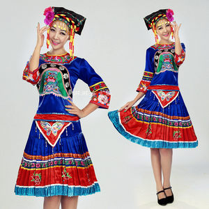 风格汇美 彝族服装 女 彝族舞蹈服装演出服 民族