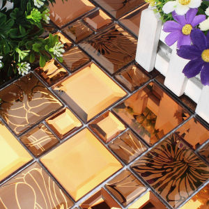 背景墙 茶色玻璃镜面 span class=h>马赛克 /span> 吧台前台装饰