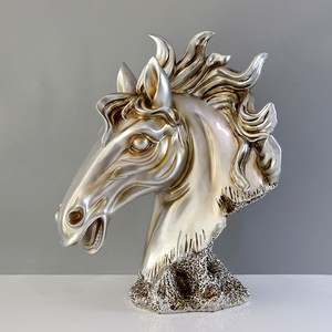 现代简约银色 span class=h>马 /span>头摆件家居客厅酒店会所样品房