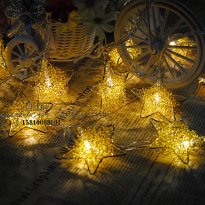 圣诞彩灯串高档艺术彩灯铁艺造型橱窗灯led串灯星星灯满天星星灯