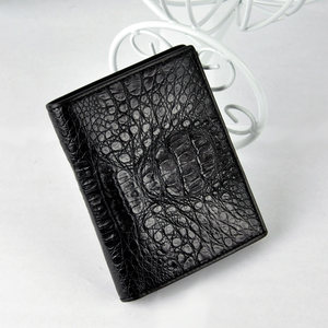 鳄鱼皮头部竖款男款钱包短款横款男士真皮钱夹多卡位皮夹鳄鱼钱包