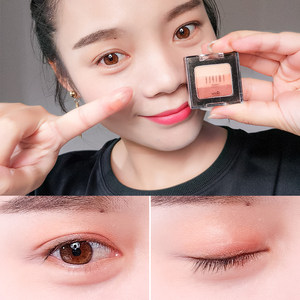 unny三色眼影人鱼姬大地色酒红色桃花妆裸妆不晕染哑光珠光初学者