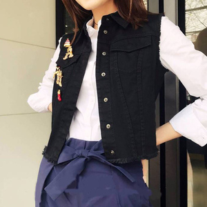 流苏无袖短外套图片