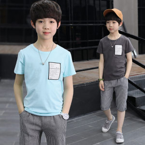 男童短袖套装夏季儿童足球服小学生短裤运动服