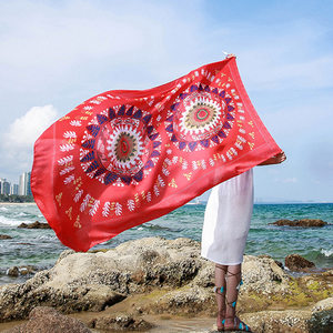 2018太阳花印花沙滩巾海边防晒女大 span class=h>披肩 /span>百搭