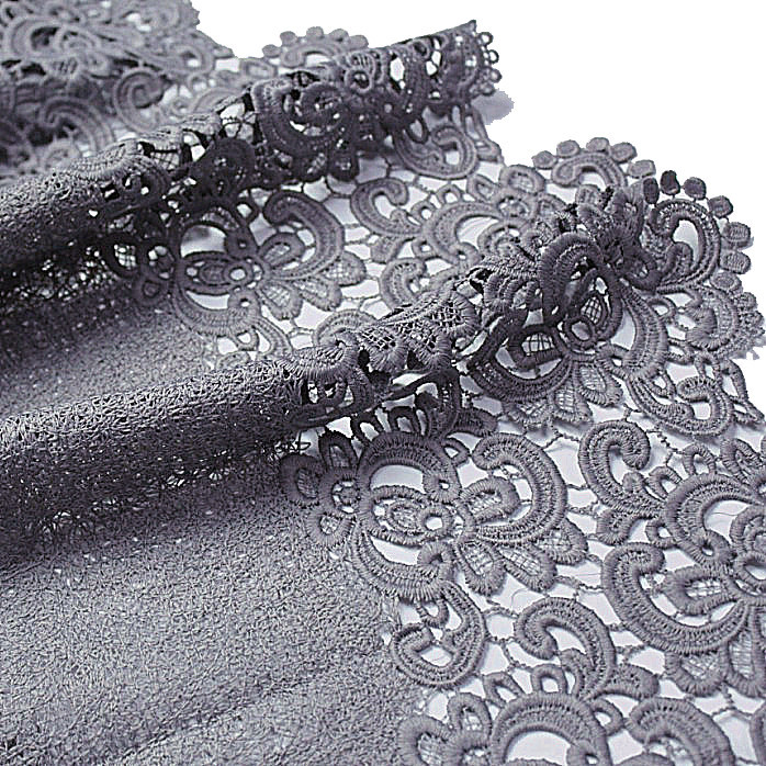 进口高档服装面料 镂空重工水溶蕾丝布料 立体花边布料 包邮