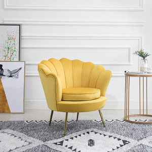 现代简约网红单人沙发北欧小户型美式懒人贝壳椅花瓣椅休闲老虎椅