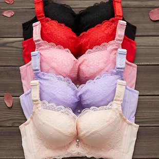 小胸平胸加厚a杯超聚拢文胸罩无钢圈显大上托68cm厚特厚款内衣女