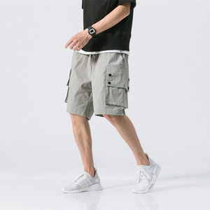 夏季新款纯色短裤中年男士5五分裤休闲纯棉宽
