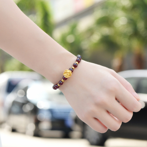 黄金足金 span class=h>手链 /span>女3d硬金足玫瑰花转运珠宝首饰