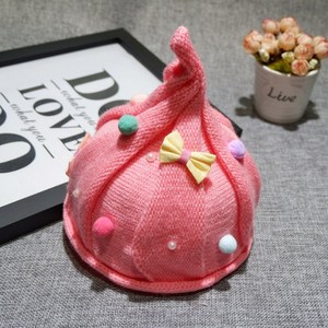 儿童秋冬八角 span class=h>宝宝 /span>螺旋南瓜奶嘴尖尖帽帽子毛线