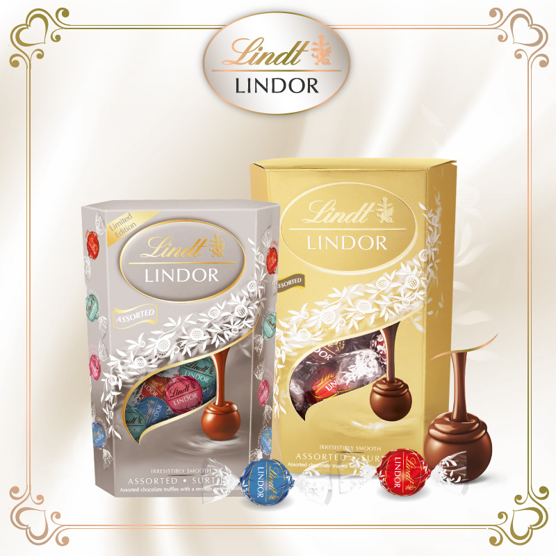 Lindt瑞士莲进口巧克力球lindor精选软心混合分享装337g零食