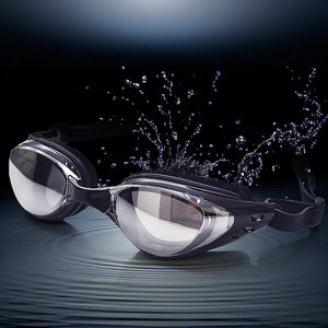 beker快乐岛泳镜男女高清防雾平光成人专业竞赛 span class=h>黑色 