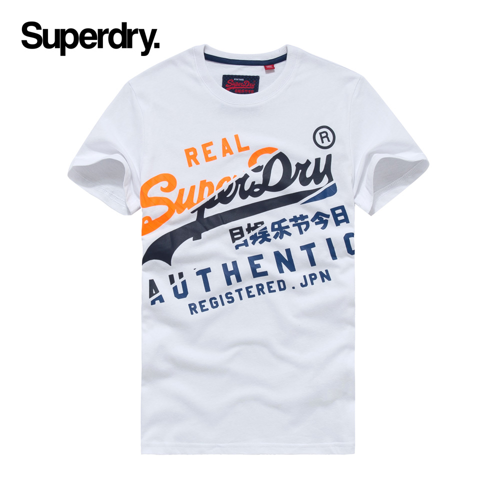英国Superdry极度干燥春夏男士字母LOGO拼接印花潮流休闲短袖T恤