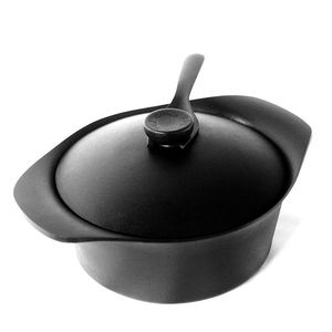 双耳平底铁汤锅图片