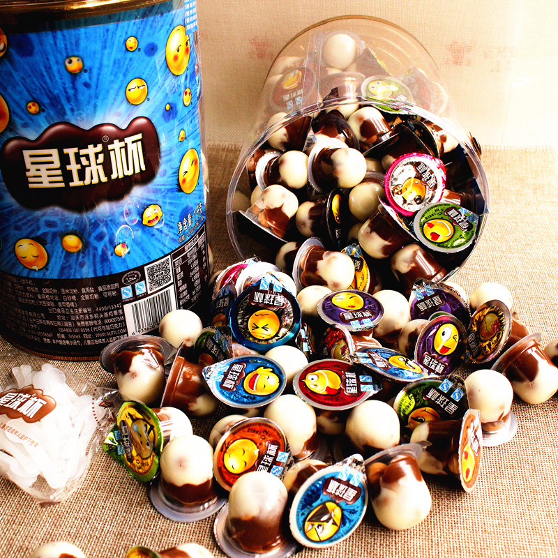 甜甜乐星球杯巧克力杯浆夹心饼干大杯80后怀旧儿童零食桶装1000g