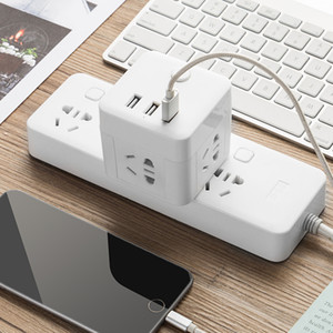 创意立式正方形插排无线电源转换器多功能直插插座三插头扩张 span