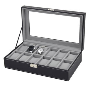 手表收纳盒 12位 pu span class=h>手表箱 /span>欧式带锁12位手表