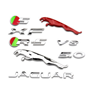 適用捷豹jaguar車標xf xjxjl改裝v6 v 3.0 5.0字標後尾標 標貼