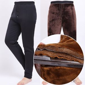 七只羊中老年加厚保暖裤男士修身羊毛棉裤护臀护膝光面秋裤749