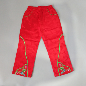 汪小荷女童织锦缎 span class=h>长裤 /span> 新年裤子 秋冬款高档