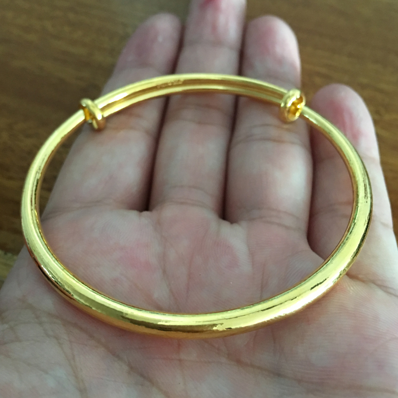 金佰亿足金9999推拉黄金手镯女款经典光圈金镯中秋佳节生日礼物