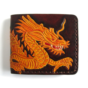 原创手工 span class=h>皮 /span>雕中国龙短款钱包 头层 span class=