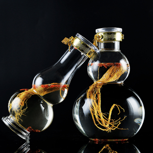 高硼硅葫芦人参泡酒瓶泡酒玻璃瓶药酒瓶2斤5斤 span class=h>白酒瓶 