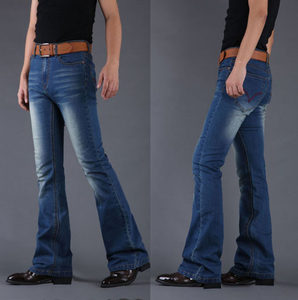 微喇叭牛仔裤男士春季款修身款潮大小喇叭裤男大脚裤韩版男装