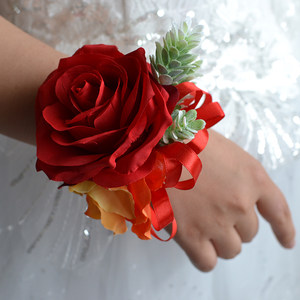 手腕花结婚红色图片