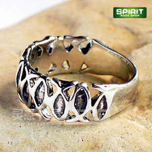 [灵意书屋]批发基督教贞洁戒指 香港比逊* 得人如得鱼 复古