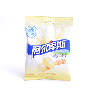 【天猫超市】阿尔卑斯(alpenliebe)香软至纯牛奶软糖118g袋包装