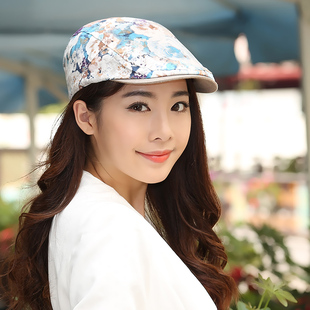 帽子女休闲鸭舌帽春夏印花民族风画家帽户外遮阳贝雷帽时尚前进帽