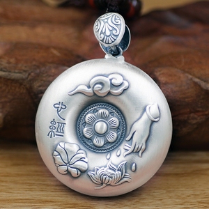 银平安扣纯银999图片