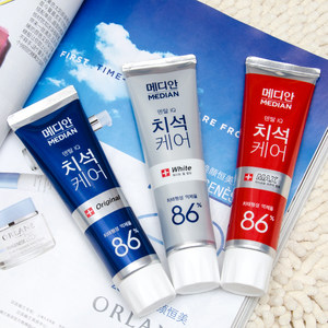 韩国正品爱茉莉麦迪安86牙膏红色蓝色白色美