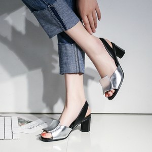 小码32鱼嘴中空凉鞋33加肥女鞋脚宽夏 大码粗跟 span class=h>高跟鞋 