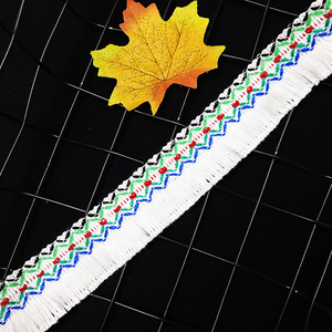 白色流苏民族风几何 span class=h>图案 /span>流苏花边 span class=h