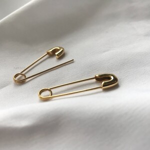 areacc欧美回形针锁针别针耳环吴亦凡kris同款明显博主几何金属风