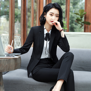 职业装女2018秋冬新款西装 span class=h>ol /span>气质修身套裙前台