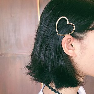 class=h>发夹 /span>金色金属桃心边夹日韩公主头顶夹发饰气质