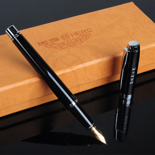 包邮正品 英雄6055黑丽雅白夹美工钢笔 大明尖高级铱金弯头书法笔