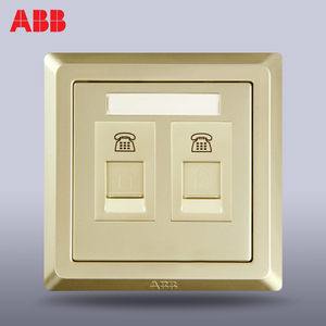 abb开关 span class=h>插座 /span>面板德逸珍珠金色二位双 span