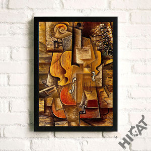 抽象大提琴名画有框画 客厅书房餐厅实木 咖啡厅酒吧酒店装饰 span