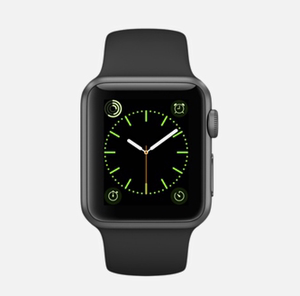 apple/苹果iwatch 深空灰铝金属表壳黑运动型表带智能手表 watch
