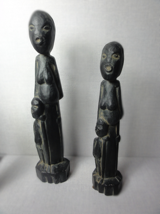 古拙原始风木雕摆件 非洲土著人像创意工艺品 瑞意木艺