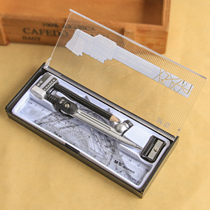 晨光学生尺子圆规套装金属绘图绘画专用直尺三角考试用 文具批发