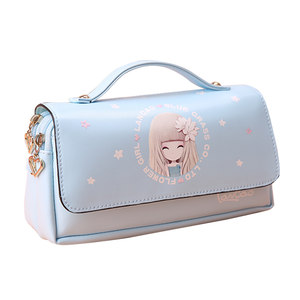 学霸密码锁卡通女孩款笔袋创意花花姑娘布艺小